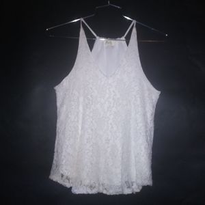 Lace overlay halter top